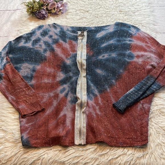 NWT Brand Bazar Tie Dye Zip Top sz OS - Picture 9 of 10